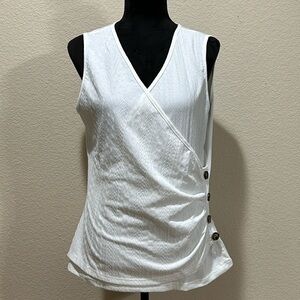 White Ruched Wrap Top